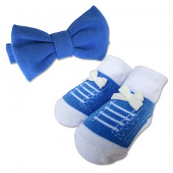 Bumble Bee Baby Bow Tie with Socks Set (Navy) (XLA0025)