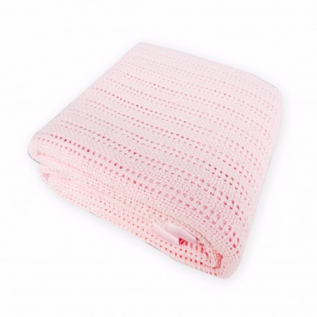 Bumble Bee Thermal Blankets with Satin Border - Pink