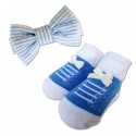 Bumble Bee Baby Bow Tie with Socks Set (Sky Blue)  (XLA0022)
