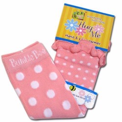 Bumble Bee Hand & Leg Warmers - Pink Polka with Curls (HLM0014)