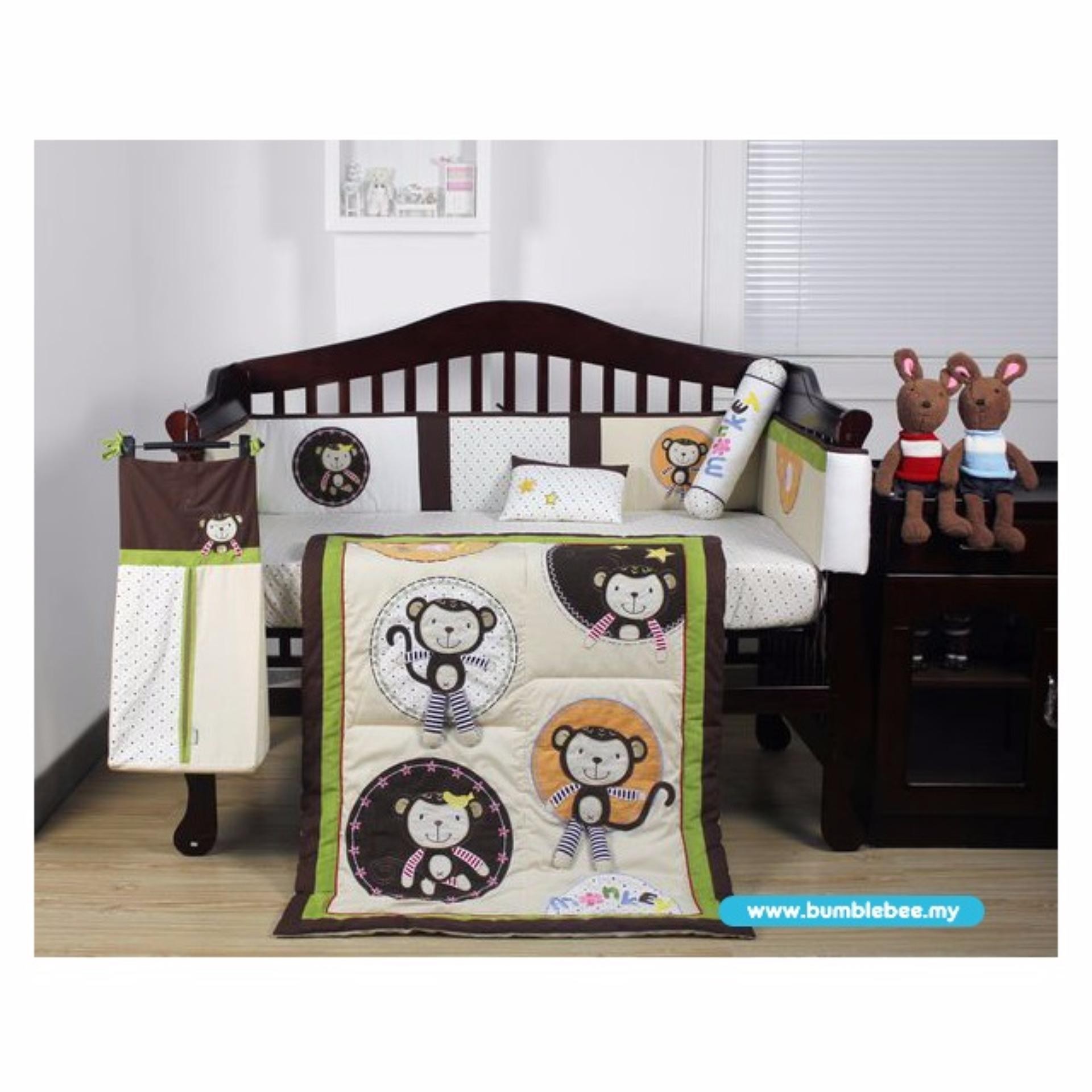 Bumble Bee 7pc Embroidery Crib Set Monkey Business Baby Cribs