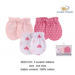 Luvable Friends Scratch Mittens - Love (3sets)