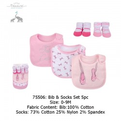 Little Treasure 3pcs Droller Bib and 2 Pairs Socks Set - Ballerina (75506)