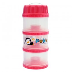 PUKU 3 Layers Extra Large Independet Milk Powder Dispenser Formula Baby Infant Container Portable Box Case 100ml Pink 