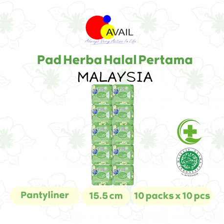 Avail FC Bio Sanitary Pad- Pantyliner (15.5CM) x10 packs x 20 pads
