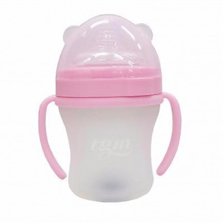 BabyBaby2U PINK 260ml (L) Full Silicone w/ Temperature Sensor Feeding Bottle