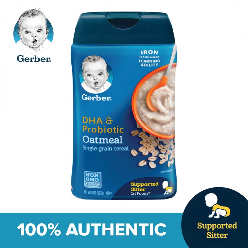 Gerber DHA & Probiotic Oatmeal Baby Cereal 227g | Weaning