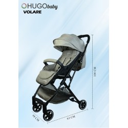 Hugo Baby Volare Portable Stroller (Brown) with FREE PU Leather Handle Cover + Stroller Cover Bag (Exclusive)