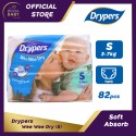 Drypers Wee Wee Dry Disposable Diapers (S) 3-7kg (82pcs)