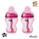 Tommee Tippee Closer to Nature Decorated Bottle (260ml/9oz) Advanced Anti Colic Plus-Girl (Pack of 2)