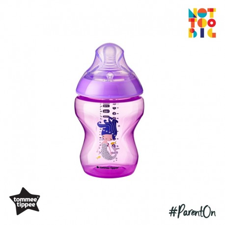 Tommee Tippee CTN PP with Super Soft Teat Tinted Bottle 260ml/9oz - Purple (Mermaid)