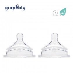 Grapebly Silicone Teat Medium Flow - Cross Hole (2 pieces)