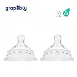 Grapebly Silicone Teat Fast Flow - Cross Hole (2 pieces)