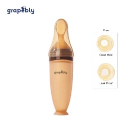 Grapebly Baby Silicone Food Feeder 120ml / 4oz - For Puree (Coffee)