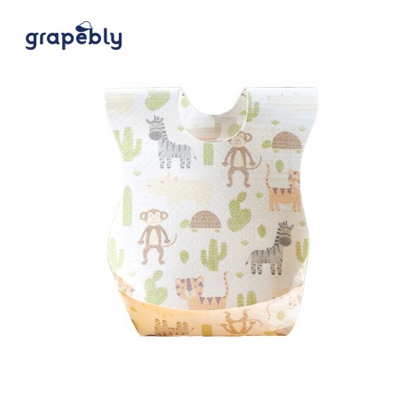 Grapebly Disposable Baby Bibs (20 pcs - Individually Packed) - Animal