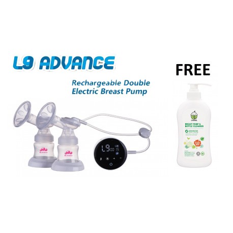 Bubbles L9 Advance Rechargeable Electric Double Breast Pump FREE Chomel Breastpump & Bottle Cleanser (EXCLUSIVE MOTHERHOOD)