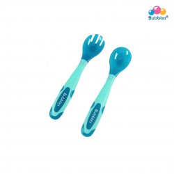 Bubbles Travel Fork & Spoon Set (GREEN)
