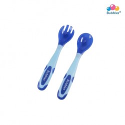 Bubbles Travel Fork & Spoon Set (BLUE)