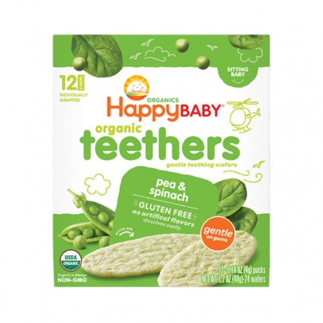 Happy Baby Organic Teethers – Pea & Spinach