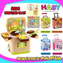 HABY Premium Kids 5 Themes Pretend Play Luggage Travel Toy Set