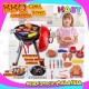 HABY Children's Play House Toy Electric Barbecue Grill Cart Simulation BBQ Food Realistic Sound And Sound Igniter Set