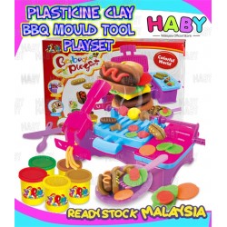 HABY 3D Plasticine Burger Barbecue BBQ Mould Tool Color Clay PlaySet Children DIY Toys