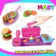 HABY 3D Plasticine Burger Barbecue BBQ Mould Tool Color Clay PlaySet Children DIY Toys