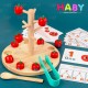 HABY Wooden Montessori Numeric Matching Puzzle Apple Tree Basic Math with Flash Cards Developmental Gift