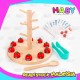 HABY Wooden Montessori Numeric Matching Puzzle Apple Tree Basic Math with Flash Cards Developmental Gift