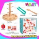 HABY Wooden Montessori Numeric Matching Puzzle Apple Tree Basic Math with Flash Cards Developmental Gift