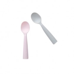 Miniware Silicone Training Spoon Set (2 Colour Variations) - Grey + Cotton Candy