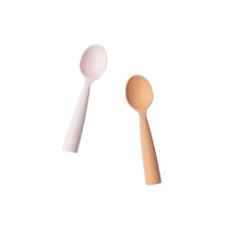 Miniware Silicone Training Spoon Set (2 Colour Variations) - Cotton Candy/Toffee