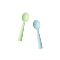 Miniware Silicone Training Spoon Set (2 Colour Variations) - Aqua/Keylime