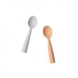 Miniware Silicone Training Spoon Set (2 Colour Variations) - Grey/Toffee