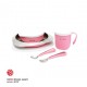 Souffle Antibacterial Stainless Steel Kids Tableware Set - Taffy Pink