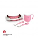 Souffle Antibacterial Stainless Steel Kids Tableware Set - Taffy Pink