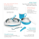 Viida Souffle Antibacterial Stainless Steel Kids Tableware Set - Turquoise Green