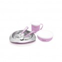Souffle Antibacterial Stainless Steel Kids Tableware Set - Cosmic Mauve