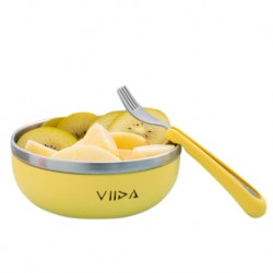 Souffle Antibacterial Stainless Steel Bowl - Lemon Yellow