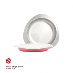 Soufflé Antibacterial Stainless Steel Plate - Taffy Pink