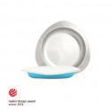 Souffle Antibacterial Stainless Steel Plate - Baby Blue