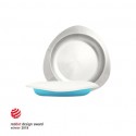 Soufflé Antibacterial Stainless Steel Plate - Baby Blue