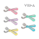 Viida Souffle Antibacterial Stainless Steel Fork & Spoon Set (S) - Taffy Pink