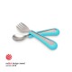Viida Souffle Antibacterial Stainless Steel Fork & Spoon Set (S) - Baby Blue