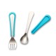 Viida Souffle Antibacterial Stainless Steel Fork & Spoon Set (S) - Baby Blue