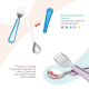 Viida Souffle Antibacterial Stainless Steel Fork & Spoon Set (S) - Baby Blue