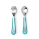 Viida Souffle Antibacterial Stainless Steel Fork & Spoon Set (L) - Turquoise Green