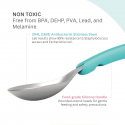 Viida Souffle Antibacterial Stainless Steel Fork & Spoon Set (L) - Baby Blue