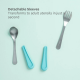 Viida Souffle Antibacterial Stainless Steel Fork & Spoon Set (L) - Baby Blue