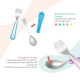 Viida Souffle Antibacterial Stainless Steel Fork & Spoon Set (L) - Turquoise Green